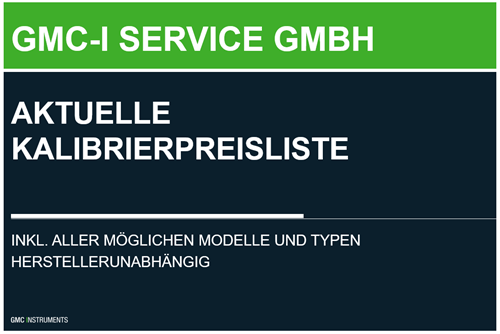 Preisliste Kalibrierung